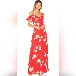 NWOT! Posh Floral Heartloom Red Dylan Anthro Spring Boho Women's Maxi Dress XS